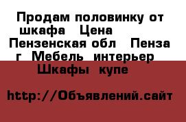 Продам половинку от шкафа › Цена ­ 2 500 - Пензенская обл., Пенза г. Мебель, интерьер » Шкафы, купе   